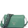 Prada logo-plaque leather shoulder bag