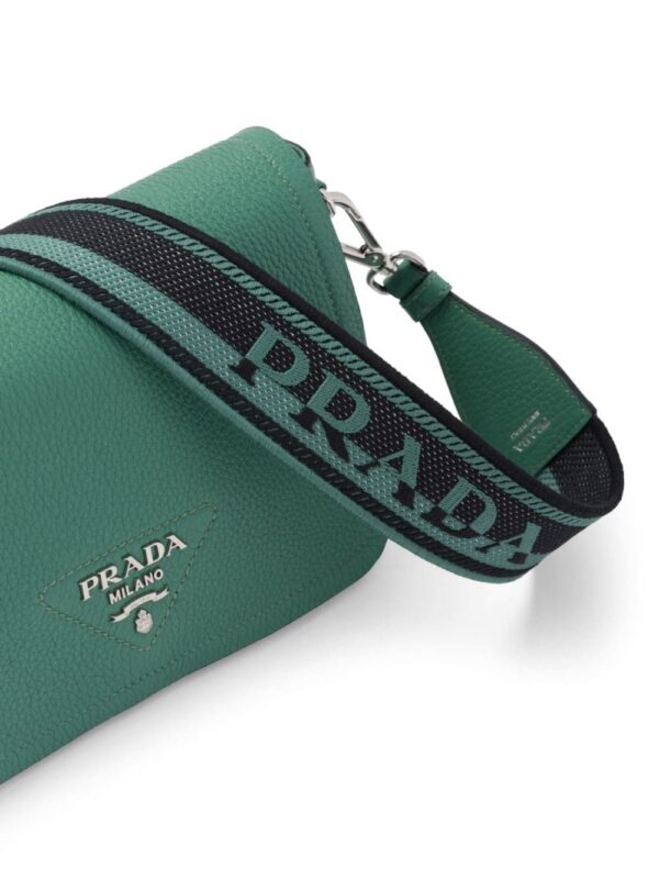 Prada logo-plaque leather shoulder bag