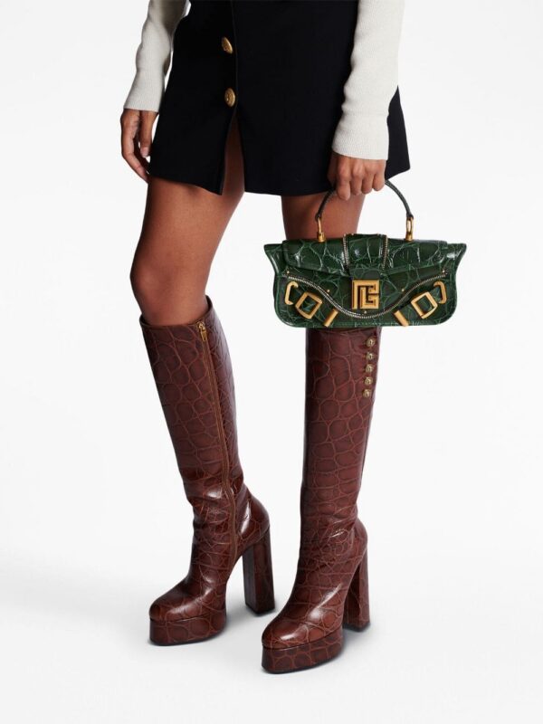 Balmain Blaze crocodile-embossed shoulder bag