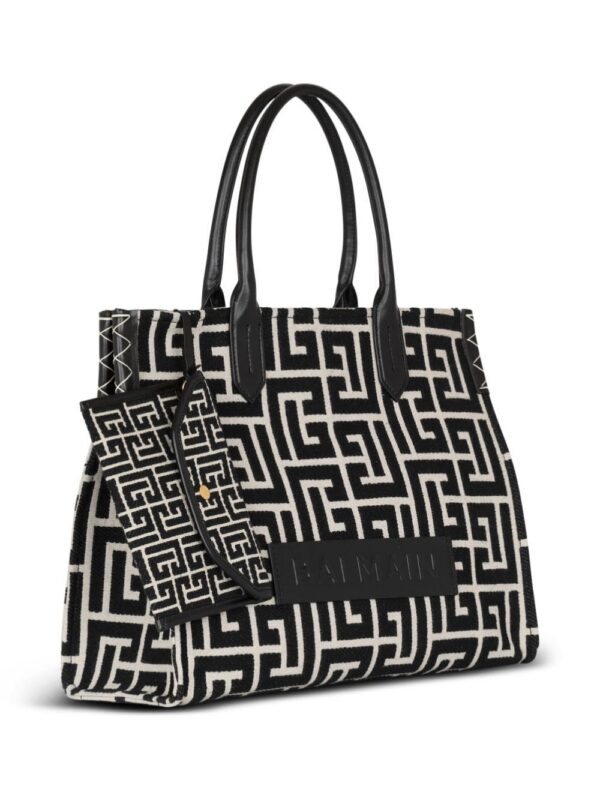 20113069_45314725_1000.jpg Balmain monogram-jacquard medium shopper bag