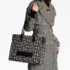 20113069_45314726_1000.jpg Balmain monogram-jacquard medium shopper bag