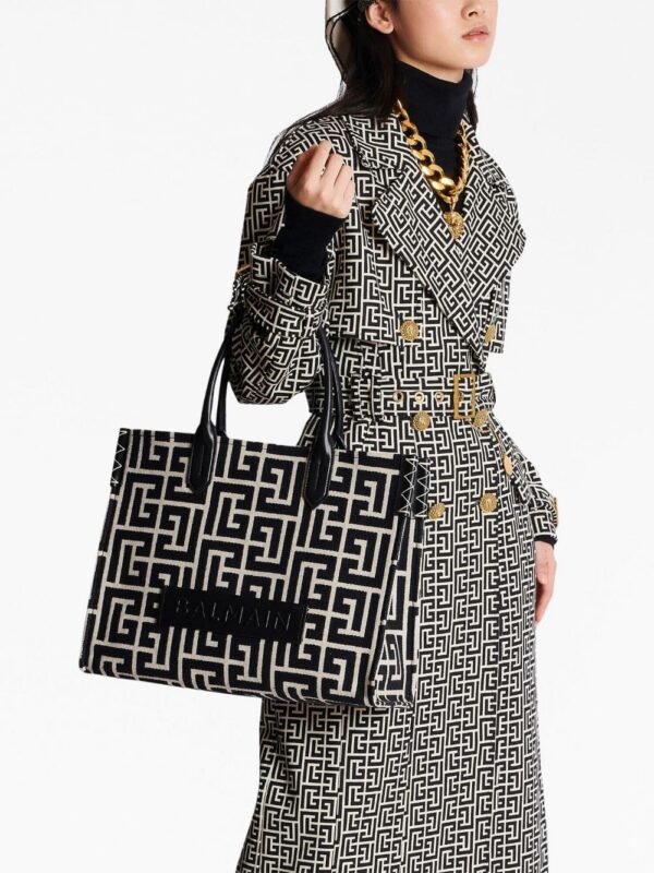 20113069_45314726_1000.jpg Balmain monogram-jacquard medium shopper bag