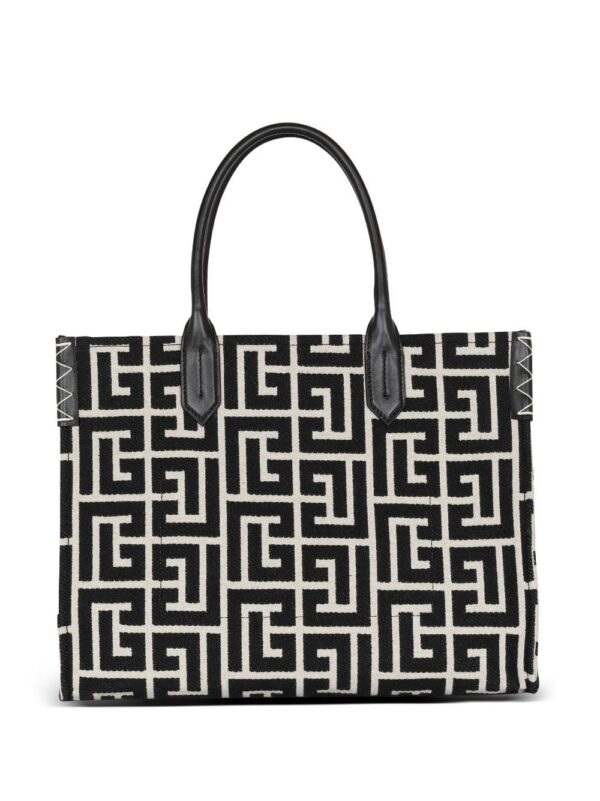 20113069_45315432_1000.jpg Balmain monogram-jacquard medium shopper bag