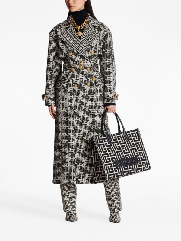 20113069_45315433_1000.jpg Balmain monogram-jacquard medium shopper bag
