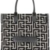 20113069_45315435_1000.jpg Balmain monogram-jacquard medium shopper bag