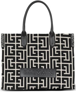20113069_45315435_1000.jpg Balmain monogram-jacquard medium shopper bag