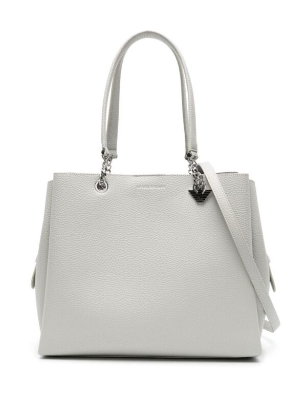 21031290_51595304_1000.jpg Emporio Armani Palmellato logo-charm tote bag