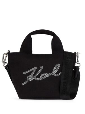 Karl Lagerfeld small Signature rhinestone-embellished tote bag