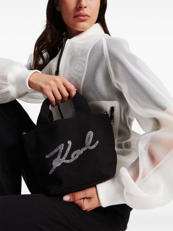 21539347_52476781_1000.jpg Karl Lagerfeld small Signature rhinestone-embellished tote bag