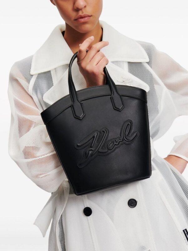 21539366_52497032_1000.jpg Karl Lagerfeld small Signature Tulip leather tote bag