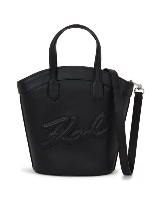21539366_52506841_1000.jpg Karl Lagerfeld small Signature Tulip leather tote bag