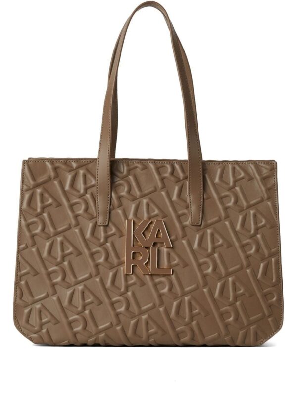 21540185_53449485_1000.jpg Karl Lagerfeld logo-embossed leather tote bag