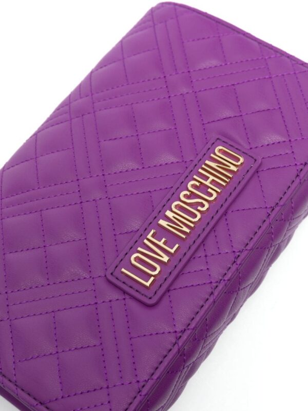 Love Moschino logo-lettering quilted crossbody bag