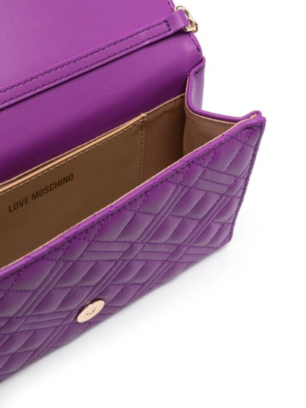 Love Moschino logo-lettering quilted crossbody bag