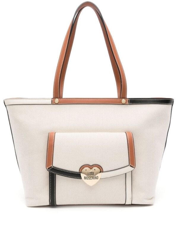 21773673_52578485_1000.jpg Love Moschino logo-plaque canvas tote bag