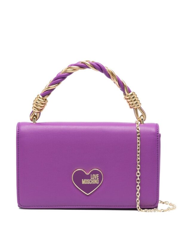 Love Moschino enamelled logo-lettering tote bag