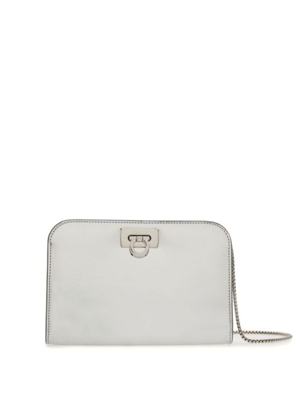 21832390_52055254_1000.jpg Ferragamo mini Diana metallic-finish clutch
