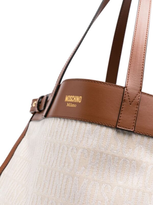21851094_51683832_1000.jpg Moschino logo-jacquard open-top tote bag
