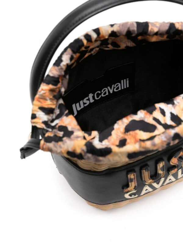 22079578_52073523_1000.jpg Just Cavalli basket-weave logo-embossed bucket bag