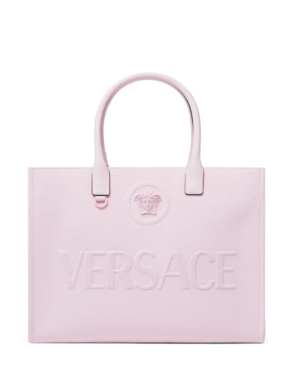 22100437_52464943_1000.jpg Versace La Medusa leather tote bag