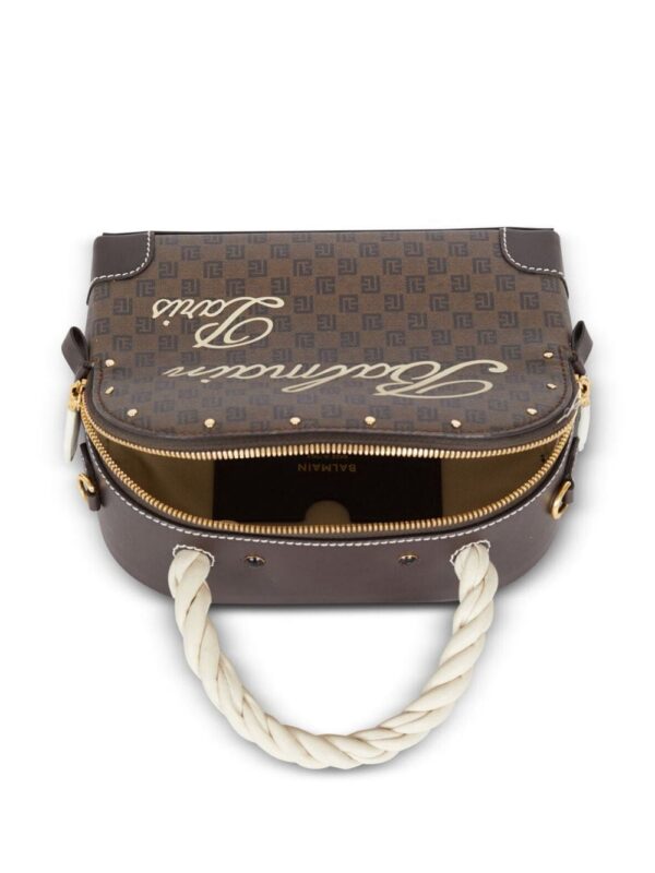 Balmain mini Monogram leather tote bag