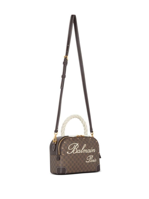 Balmain mini Monogram leather tote bag