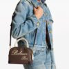 Balmain mini Monogram leather tote bag