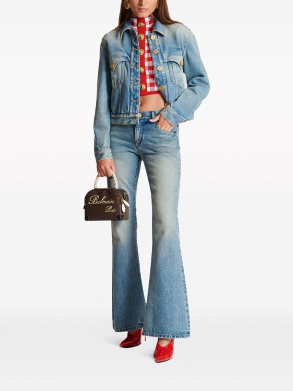 Balmain mini Monogram leather tote bag