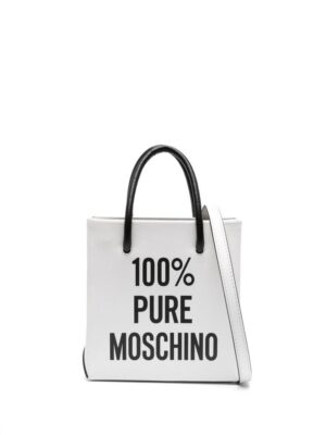 22301444_52172483_1000.jpg Moschino slogan-print leather tote bag