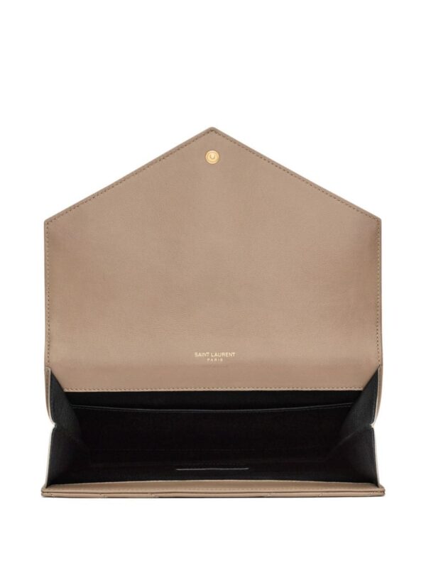 22350916_53769934_1000.jpg Saint Laurent logo-plaque quilted clutch bag