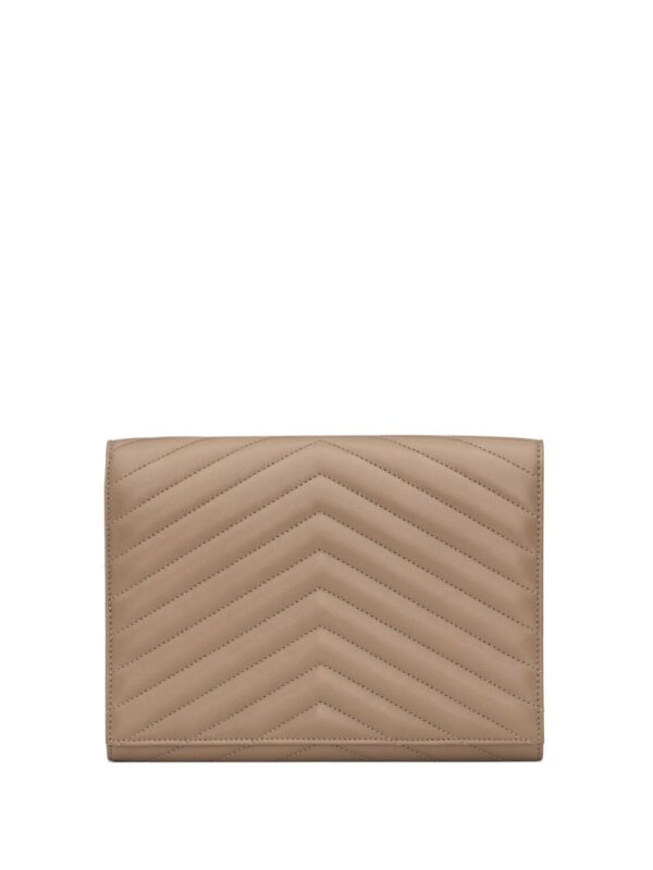 22350916_53769937_1000.jpg Saint Laurent logo-plaque quilted clutch bag