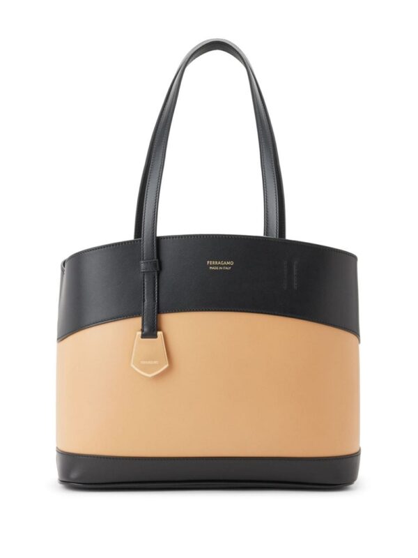 22359194_52902660_1000.jpg Ferragamo logo-print leather tote bag