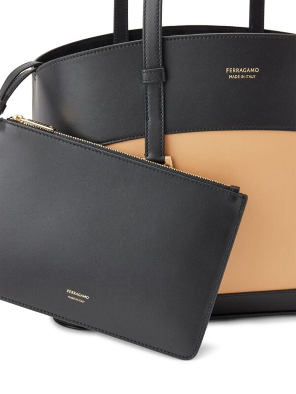 22359194_52902675_1000.jpg Ferragamo logo-print leather tote bag