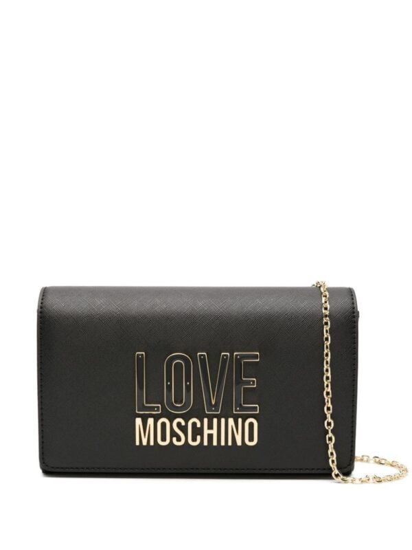 Love Moschino logo-plaque textured crossbody bag