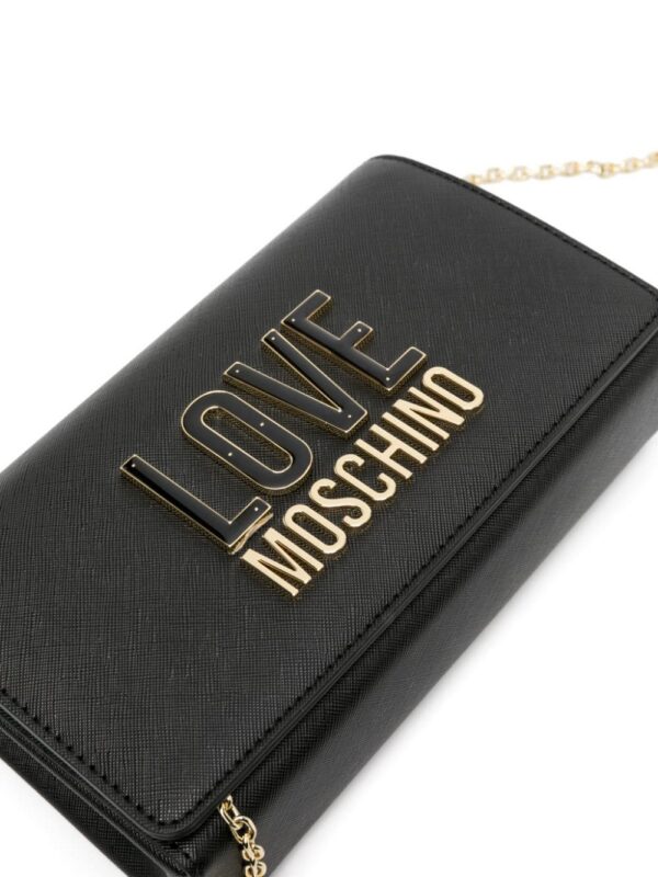 Love Moschino logo-plaque textured crossbody bag