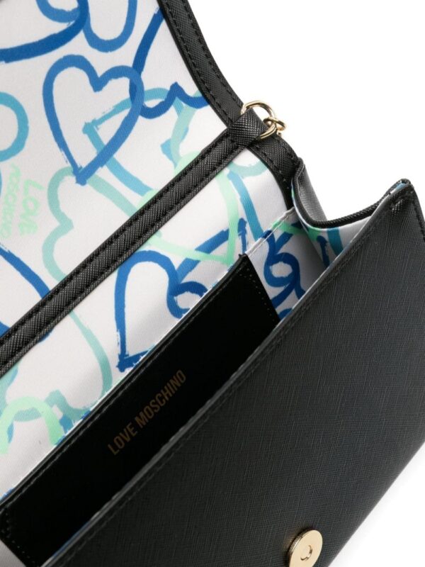 Love Moschino logo-plaque textured crossbody bag