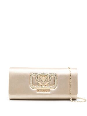 22464853_52411378_1000.jpg Love Moschino logo-plaque satin clutch bag