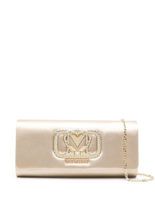 22464853_52411378_1000.jpg Love Moschino logo-plaque satin clutch bag