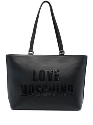 Love Moschino sequin-logo detail tote bag