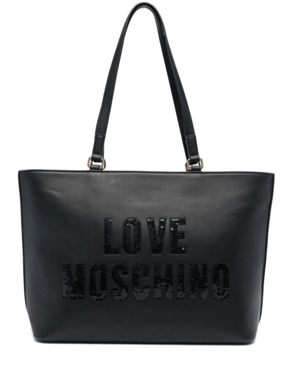 22465191_52397122_1000.jpg Love Moschino sequin-logo detail tote bag
