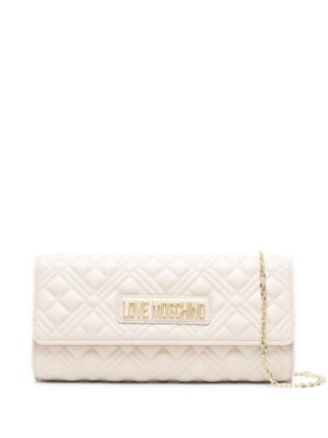 22465213_52798393_1000.jpg Love Moschino logo-lettering quilted clutch bag