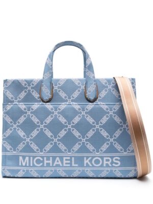 22591592_52605891_1000.jpg Michael Michael Kors monogram-jacquard denim tote bag