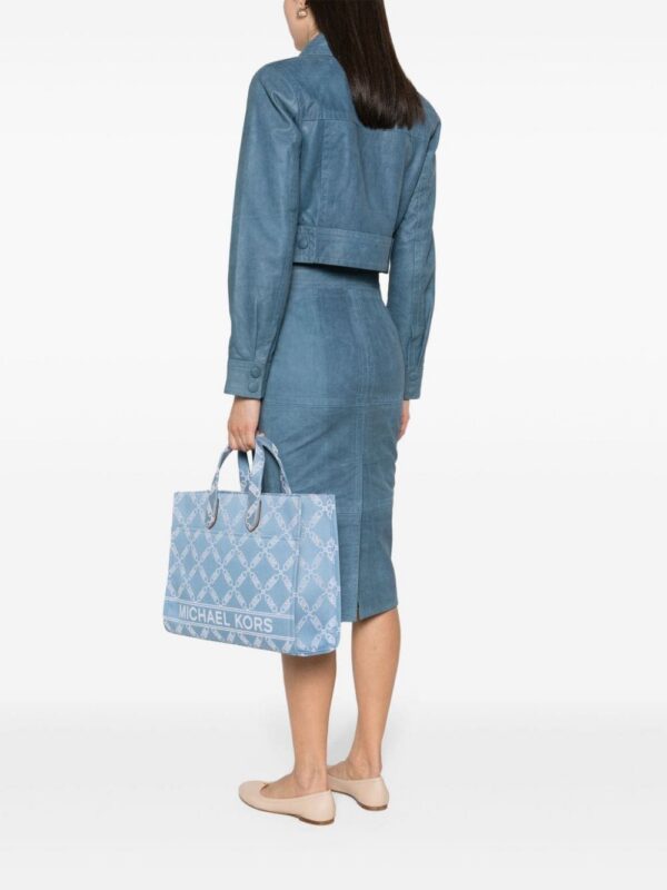 22591592_52605903_1000.jpg Michael Michael Kors monogram-jacquard denim tote bag