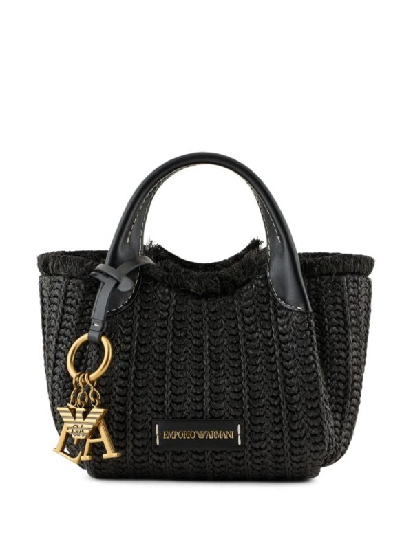 22672432_53047885_1000.jpg Emporio Armani logo-charm woven straw tote bag