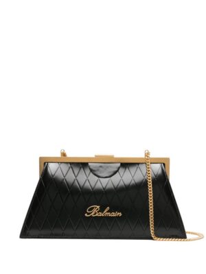 22749196_53422700_1000.jpg Balmain grid-embossed leather clutch bag