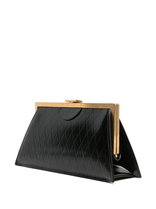 22749196_53422712_1000.jpg Balmain grid-embossed leather clutch bag