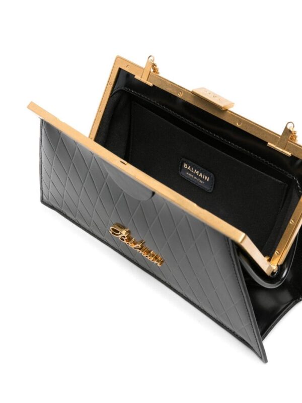 22749196_53422719_1000.jpg Balmain grid-embossed leather clutch bag