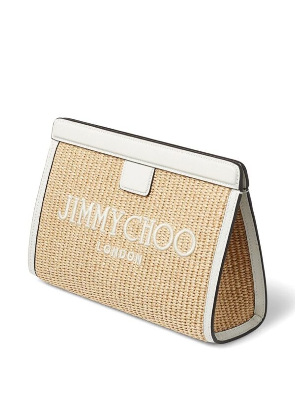 22851481_53316085_1000.jpg Jimmy Choo Avenue logo-embroidered woven clutch