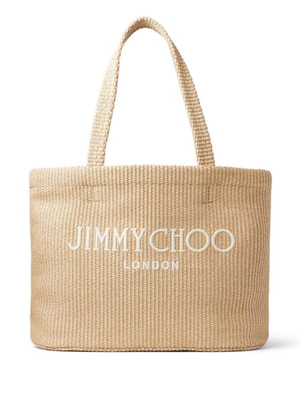22855094_53316045_1000.jpg Jimmy Choo logo-embroidered raffia beach bag