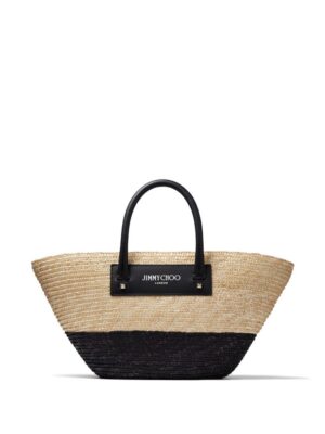 22855097_53060717_1000.jpg Jimmy Choo small logo-print raffia tote bag